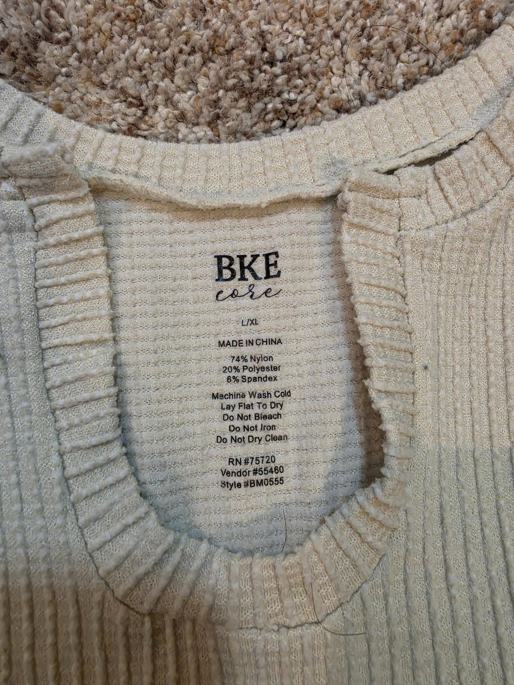 BKE Cream Ribbed Tank Top - Picture 3 of 4